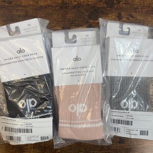 Alo Yoga Half-Crew Socks 3 pack bundle